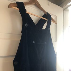 Sacred Threads Velvet Bib Overalls Pants S/M